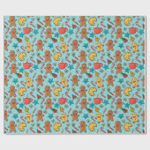 Cute Gingerbread Christmas Pattern Cadeaupapier (Vlak)