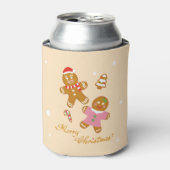 Cute Gingerbread Christmas Personalized Can Cooler (Blikje Voorkant)
