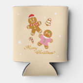 Cute Gingerbread Christmas Personalized Can Cooler (Voorkant)