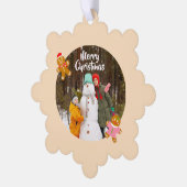 Cute Gingerbread Christmas Photo Ornament Card (Links)