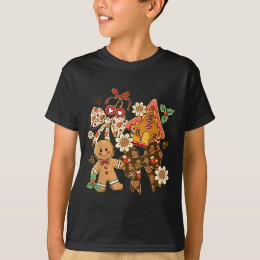 Cute Gingerbread Christmas Preppy Coquette Holiday T-shirt (Voorkant)