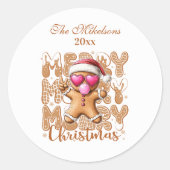 Cute Gingerbread  Christmas  Ronde Sticker (Voorkant)