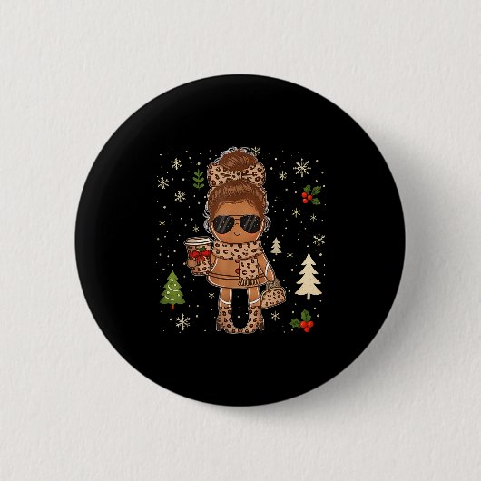 Cute Gingerbread Christmas Snow Xmas For Men Women Ronde Button 5,7 Cm (Voorkant)