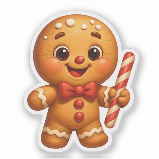 Cute Gingerbread Christmas Sticker (Voorkant)