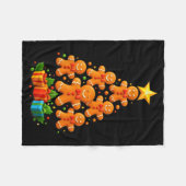 Cute Gingerbread Christmas Tree Holiday Funny Xmas Fleece Deken (Voorkant (Horizontaal))