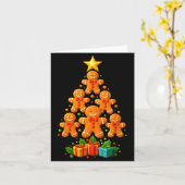 Cute Gingerbread Christmas Tree Holiday Funny Xmas Kaart (Gele Bloem)