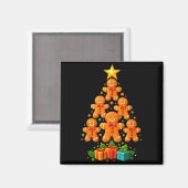 Cute Gingerbread Christmas Tree Holiday Funny Xmas Magneet (Voorkant / Achterkant)