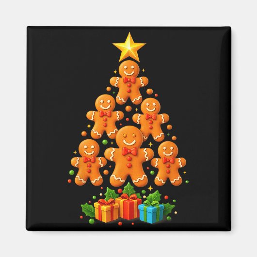 Cute Gingerbread Christmas Tree Holiday Funny Xmas Magneet (Voorkant)