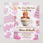 Cute Gingerbread Cookie baby shower invitation Kaart (Voorkant / Achterkant)