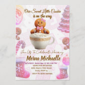 Cute Gingerbread Cookie baby shower invitation Kaart (Voorkant)