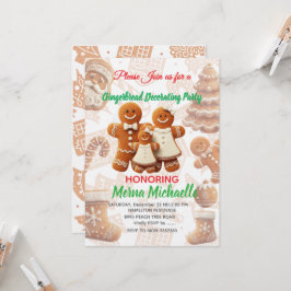 Cute Gingerbread Cookie Decorating Party Kaart
