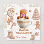 Cute Gingerbread Cookie kids party Bedankkaart (Voorkant / Achterkant)
