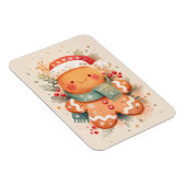 Cute Gingerbread Cookie Wearing Santa Hat Magneet (Rechterzijde)