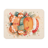 Cute Gingerbread Cookie Wearing Santa Hat Magneet (Horizontaal)