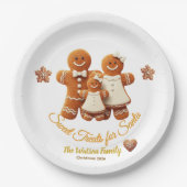 Cute Gingerbread Family Cookie Decorating Party  Papieren Bordje (Voorkant)