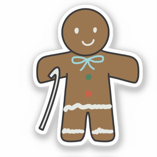 Cute Gingerbread for Book and Gift Custom Cut   Sticker (Voorkant)