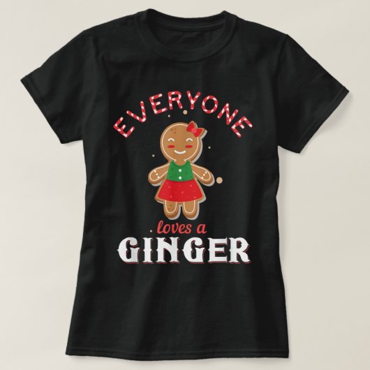 Cute Gingerbread Girl Christmas Design T-shirt (Design voorkant)