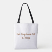 Cute Gingerbread Girl in Teacup Tote Bag (Achterkant)
