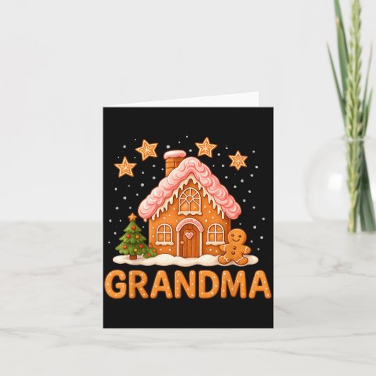 Cute Gingerbread Grandma Merry Christmas Funny  Kaart (Voorkant)
