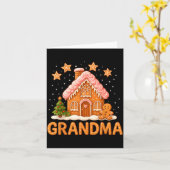 Cute Gingerbread Grandma Merry Christmas Funny  Kaart (Gele Bloem)