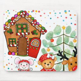 Cute Gingerbread House Christmas Mousepad Muismat