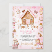 Cute Gingerbread House Girl Birthday Party Bedankkaart (Voorkant)