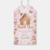 Cute Gingerbread House Girl Birthday Party Cadeaulabel (Voorkant)