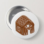 Cute Gingerbread House Holiday Cookie Ronde Button 7,6 Cm (Voorkant /achterkant)