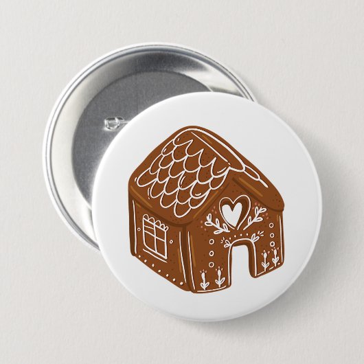 Cute Gingerbread House Holiday Cookie Ronde Button 7,6 Cm (Voorkant /achterkant)