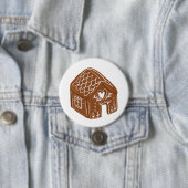 Cute Gingerbread House Holiday Cookie Ronde Button 7,6 Cm (In situ)