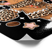 Cute Gingerbread Leopard Christmas Xmas Girl Women Poster (Hoek)