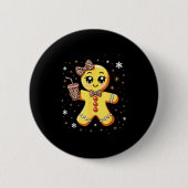 Cute Gingerbread Leopard Coquette Christmas  Ronde Button 5,7 Cm (Voorkant)