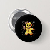 Cute Gingerbread Leopard Coquette Christmas Ronde Button 5,7 Cm (Voorkant /achterkant)