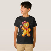 Cute Gingerbread Leopard Coquette Christmas Wine X T-shirt (Voorkant volledig)