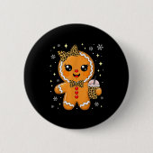 Cute Gingerbread Leopard Coquette Christmas Xmas G Ronde Button 5,7 Cm (Voorkant)