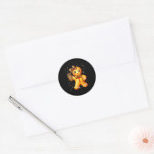 Cute Gingerbread Leopard Coquette Christmas Xmas G Ronde Sticker (Envelop)