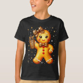 Cute Gingerbread Leopard Coquette Christmas Xmas G T-shirt (Voorkant)