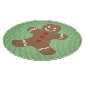 Cute Gingerbread Man and Green Polka Dots Snijplank (Hoek)