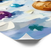 Cute Gingerbread Man Cheerful Christmas Cookie Art Perfect Poster (Hoek)