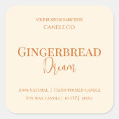 Cute Gingerbread Man Christmas Candle Label (Voorkant)