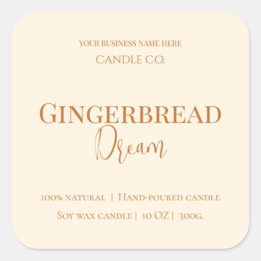 Cute Gingerbread Man Christmas Candle Label (Voorkant)