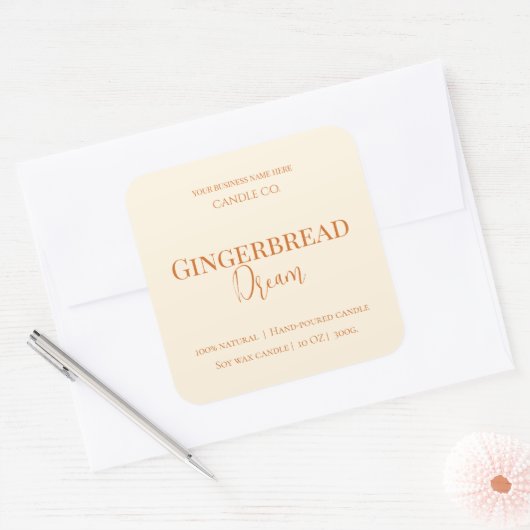 Cute Gingerbread Man Christmas Candle Label (Envelop)