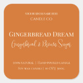 Cute Gingerbread Man Christmas Candle Label (Voorkant)