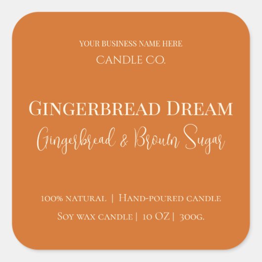Cute Gingerbread Man Christmas Candle Label (Voorkant)