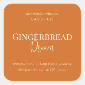 Cute Gingerbread Man Christmas Candle Label (Voorkant)