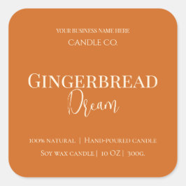 Cute Gingerbread Man Christmas Candle Label
