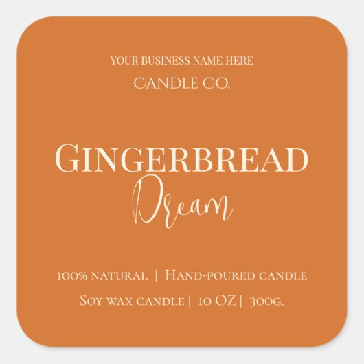 Cute Gingerbread Man Christmas Candle Label (Voorkant)