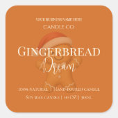Cute Gingerbread Man Christmas Candle Label (Voorkant)