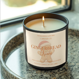 Cute Gingerbread Man Christmas Candle Label