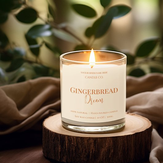 Cute Gingerbread Man Christmas Candle Label